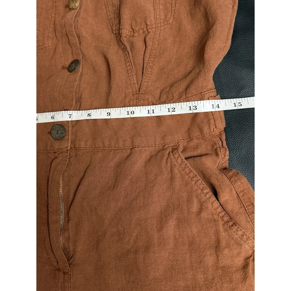ZARA Sleeveless Balloon Leg Jumpsuit Medium Terracotta Brown Utility Romper NWT